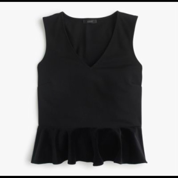 J. Crew Tops - J.Crew Ponte and velvet peplum top